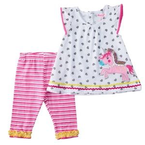 Toddler Baby Unicorn Sleeveless Top Leggings Set